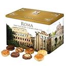 Matilde Vicenzi Roma Cookie Tin - Italian Pastries & Bakery Cookies in Individually Wrapped Trays - Bakery Dessert Gifts For Moms - Puff Pastry, Assorted Cookies in Italian Design Gift Tin 32oz (907g)