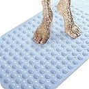 Kitssential® Nonslip Soft Rubber Bath Mat for Bathtub and Shower, Anti Slip Bacterial Anti Bacterial Machine Washable PVC Bath Mat for Bathroom Silicon Extra Long Non-Slip Shower Mats Accu-Pebble Anti-Slip Bathroom Shower Mat Rippled Memory Foam Bath Mat Polyvinyl Chloride Soft-Pebble Anti-Slip Bathroom Shower Mat Non-Slippery Silicone Suction Cup Grip & Drain Hole Foot Massage Scrubber for Kids & Adults (Multicolour, 70 X 35)
