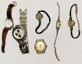 Lot of 6 Watches/Timepieces~ Old From Estate ~ None Currently Working ~Valuable?