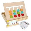 Giocattoli per l'apprendimento in età prescolare Montessori for Bambini, Giocattoli da Tavolo per Puzzle Con Scivolo in Legno, ordinamento Delle Forme dei Colori