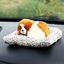 ascension Sleeping Cute Dog for Car Dashboard and Home Decor with Activated Carbon Toy Cute Dog Car Accessories Interior Dashboard Decor Purify The Air Good Gifts