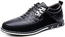 Hommes Cuir Chaussures Décontractées Bureau de Conduite Marche Chaussures à Lacets Affaires Oxford Chaussures Moccasin Respirant et Luxueux（Noir,42 EU