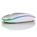LiBO&HKBO Bluetooth Mouse Dual Mode 2.4Ghz Wireless Mouse, LED, Rechargeable, Mute button, Portable Optical Office Mouse, for PC, MacBook, Laptops, Windows, Mac OS, iPad OS