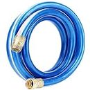 Homes Garden Hose Short 3/4 in. x 3 ft. Water Hose Blue Lead-Hose Male/Female High Water Pressure with Solid Brass Fittings for Water Softener, Dehumidifier, Vehicle Water Filter 8 Years Warranty