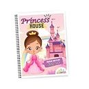 Princess House - Pretend and play busy book - My home with Dress-Up, Makeup, Kitchen, and Bathroom Fun - Reusable Stickers Included - Preschool children