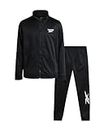 Reebok Boys' Tracksuit Set - 2 Piece Tricot Track Jacket and Jogger Sweatpants - Activewear Set (8-12), Size 12, Black