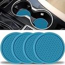 SINGARO Car Cup Coaster, 4PCS Universal Non-Slip Cup Holders Embedded in Ornaments Coaster, Car Interior Accessories, Light Blue