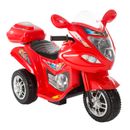 Kids Motorcycle 3-Wheel Electric Ride-On Car 6V Battery Motorbike, Red