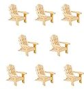 Gute Bote Miniature Wood Adirondack Chair - Wedding Cake Topper Mini Furniture Top Decoration Favor Beach Theme, Great for Dollhouse (Unfinished Wood, 8 Pack)