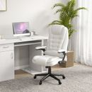 HOMCOM High-Back Vibration Massage Chair, Heating Office Chair, White