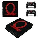 TCOS TECH PS4 Pro Skin Protective Wrap Cover Vinyl Sticker Decals for Playstation 4 Pro Version Console and Dual Shock 4 Sticker Skins PS4 Pro Skin Console and Controller (God of War)
