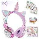 Unicorn Kids Bluetooth Headphones for Girls,Boys Teens,Wireless Cat Headset for Smartphones/Tablet/Laptop/PC/TV,with Mic and Adjustable Headband,Surprise Box is The for Birthday and Xmas.