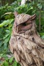 Large Eagle Owl Driftwood Look Garden Statue, Garden Decoration, Home Decoration