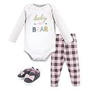Hudson Baby Unisex Bodysuit, Bottoms and Shoes, Girl Baby Bear 3-Piece Set, 12-18 Months (18M)