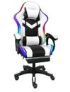 LED Gaming Office Chair Computer Desk Chairs Home Work Study Recliner Seat White