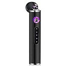 Ubitree Electronic Lighter, USB Rechargeable Lighter Flameless Fuel-Free Windproof Dual Arc Lighter with LED Battery Display, Smart Touch Switch Plasma Lighter for Cigarette Candle Indoor Outdoor