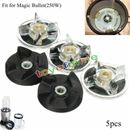 3 Plastic Gear Base & 2 Rubber Replacement For Magic Bullet Spare Parts New