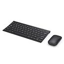 Wireless Keyboard and Mouse Combo,seenda 2.4g Ultra Compact Rechargeable Wireless Keyboard and Mouse for Computer,pc,Desktop,Compatible for Windows xp/vista/7/8/10,Black(no Number pad)