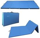 BalanceFrom GoGym All-Purpose 4'x10'x2 Extra Thick High Density Anti-Tear Gymnastics Gym Folding Exercise Aerobics Mats (Blue)