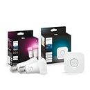 Philips Hue White and Col. Amb. E27 2-er Pack 800lm inkl. Hue Bridge,Weiß,2 pieces