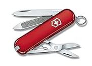 Victorinox Classic SD, Swiss Army Pocket Knife, Navaja Multiusos, 7 Funciones, Rojo, 58 mm