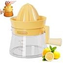 Lemon Squeezer Graduated Orange Juicer Food Grade Citrus Juicer with Hand Crank and Spout Detachable Washable 6.5x5.1in Manual Juicer for Home Kitchen |Manual Juicers