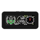 MR CARTOOL M60 Car Inclinmeter Level Tilt Meter, Digital HUD GPS Speed Slope Meter, Real-timie Speed, Vehicle tilt/Pitch Angle, Battery Voltage with HD LCD Display for Off-Road Vehicle