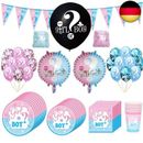 Deer Platz 90 Stück Baby Reveal Ballon Party Supplies, Boy oder Girl Geschirr 