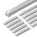 Barrina LED Shop Light, 4FT 40W 5000LM 5000K, Daylight White, V Shape, Clear Cover, Hight Output, Linkable Shop Lights, T8 LED Tube Lights, LED Shop Lights for Garage 4 Foot,Pack of 10