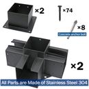 Antsky 5.5 x 5.5 4-Way Right Angle Corner Brackets with Flange Anchor Bases 2pck