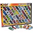 36 Piece Die Cast Metal Toy Cars Diecast Mini Racing Vehicles for Kids, Convertibles, F1, Sports Cars, Model Collector Cars Gift Playset