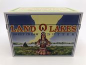 Caja de recetas de mantequilla Land O Lakes con divisores logotipo de doncella retirada excelente estado