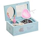 Batu Lee Ballerina Musical Jewellery Box with Dancing Girl, Jewel Storage Case for Girls To Alice Musical Music Box for Gifts (Size - 17.5D x 10W x 16H CM) (Blue)