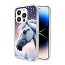 Cell Phone Case for iPhone 7, 8, X, XS, XR, 11, 12, 14 & 15 Models in Standard to Plus/Pro Max Sizes, Slim Cover Watercolor Snow Winter Unicorn - Unicorns Soft TPU Bumper Slim Design Cover, for Girls