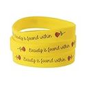 Rose Beauty Wristband Party Favors, 24 Pack Silicone Bands Beauty and the Beast Theme Bracelets for Girl Power Teens Tween Birthday Supplies Celebration Positive Message - Silicone Bracelets for Girls
