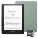 Kindle Paperwhite Essentials Bundle including Kindle Paperwhite (16 GB) - Leather Cover - Agave Green, and Power Adapter