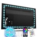Hamlite TV Backlight for 70 75 82 inch TV, 18ft Bluetooth Led Strip Lights Sync with Music, RGB Color Changing Bias Lighting with Remote and App Control, USB Powered, for TV/PC Monitor, Gaming Room