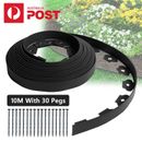 10M Lawn Garden Edging Border No Dig Landscape Plant Fence With 30 Plastic Pegs