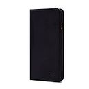 32nd Classic Series - Real Leather Book Wallet Flip Case Cover For Apple iPhone 6 & 6S, Real Leather Design With Card Slot, Magnetic Closure and Built In Stand - Black