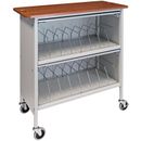 Omnimed Artisan Series Light Gray Cabinet Style Extra Large Chart Rack with Cherry Wood Top 265516-LG