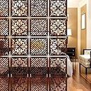 OLIVE TREE Room Partitions Hanging Room Divider Panel Modern Hanging Screen Partition for Decorating Bedding, Dining, Study and Sitting Living -Room, Hotel - Walnut-7029