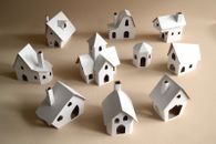 Pack of 10 DIY putz glitter style houses. Make your own decorative houses vilage