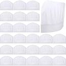 60 Pack 8 Inch Kids White Chef Hats Non Woven Chef Toques Chef Caps Adjustable Kitchen Chef Caps for Baking Cooking Home Kitchen School Pizza Party Supplies, Large