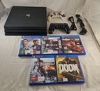 Sony PlayStation 4 PS4 Pro 1TB Black 4K Console Cables Controller +  Games