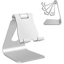 Adjustable Cell Phone Stand,Multi-Angle Aluminum Non-Slip Desktop Stand,Cradle,Dock,Holder,Compatible withiPhone Xs XR 8 X 7 6 6S Plus SE 5 5S 5C Charging,Desk Accessories,Android Smartphone-Silver