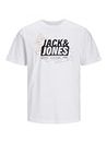 JACK & JONES Garçon Jcomap Logo Crew Neck JNR T-Shirt, Blanc., 164 EU