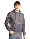 Amazon Brand - INKAST Men's Cotton Blend Neck Hooded Sweatshirt (INK-A23-SW-47_Grey,Pocket_2XL)
