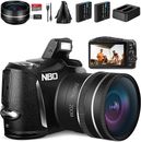 NBD Digital Cameras 4K 48MP 3'' Video Camcorder with Wide Angle Lens Vlogging