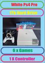 White Playstation 4 Pro, 1 Tb Hard drive, 1 Controller, 6 games (14307)