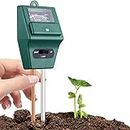 Soil pH Meter, 3-in-1 Soil Test Kit Moisture Light & pH Tester Acidity Hydroponic Tester for Home Garden, Lawn, Farm, Plants, Herbs & Gardening Tools (Green)